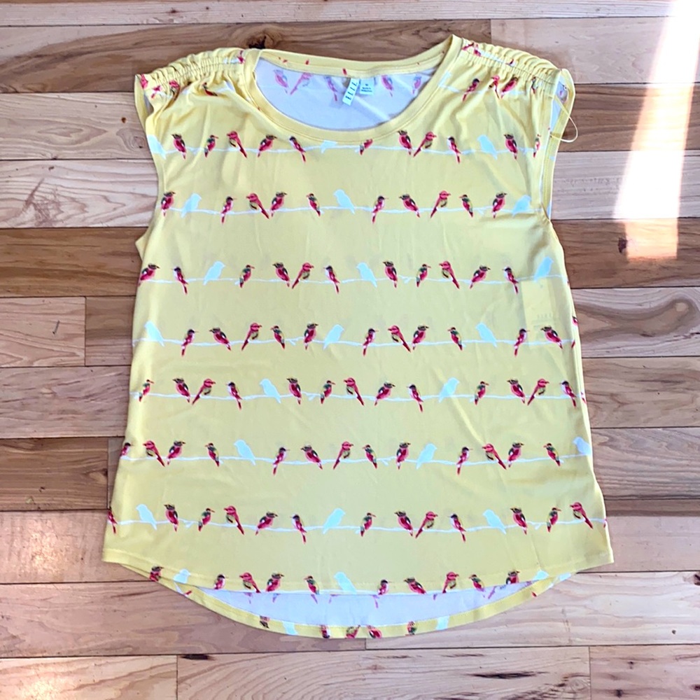 Yellow shirt with birds